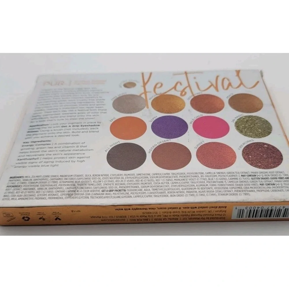 New PUR Cosmetics Coachella Stagecoach Festival‎ Pressed Eyeshadow Palette